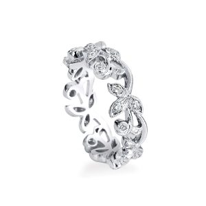 Diamond Lyria Leaves Eternity Band