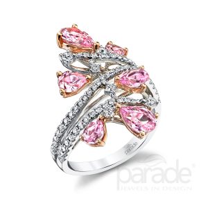 2.38 Carat Rose-Cut Pink Sapphire & Diamond Ring