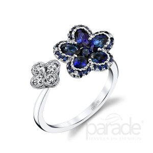 1.23 Carat Blue Sapphire & Diamond Ring