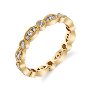 Marquise Diamond Milgrain Eternity Band