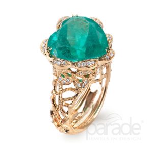 8.13 Carat Emerald & Diamond Filigree Ring