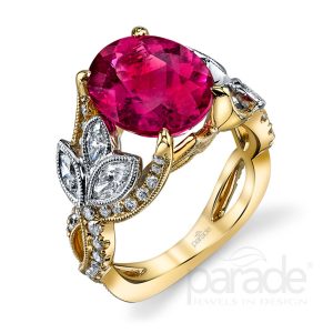 4.43 Carat Pink Tourmaline & Diamond Ring