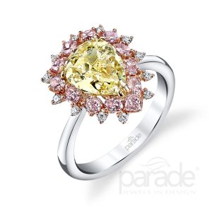 Pear-Shaped Diamond Halo Ring