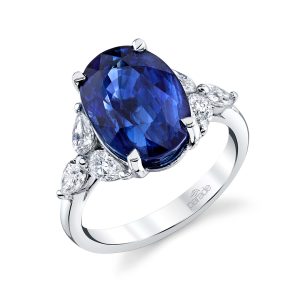 Blue Sapphire & Diamond Ring