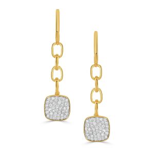 E10759TT-18K WHITE AND YELLOW GOLD DIAMOND EARRING