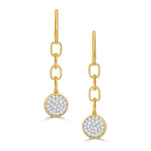 E10760TT-18K WHITE AND YELLOW GOLD DIAMOND EARRING