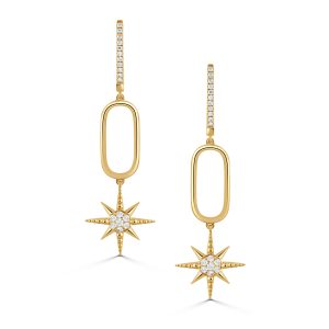 E10799-18K YELLOW GOLD DIAMOND EARRING