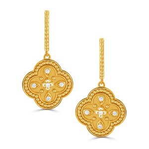 E12055-18K YELLOW GOLD DIAMOND EARRING