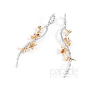 Fancy Color Diamond Twist Earrings