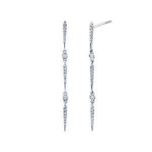 Round Diamond Dangle Earrings