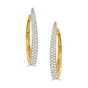 E9504TT-18K YELLOW GOLD TWO-TONE DIAMOND EARRING