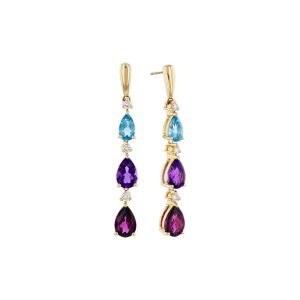 14KT Gold Multi-Stone Earrings