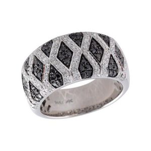 14KT Gold Ladies Black Diamond Wedding Ring