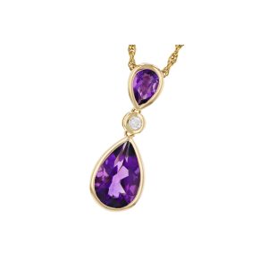 14KT Gold Amethyst Necklace