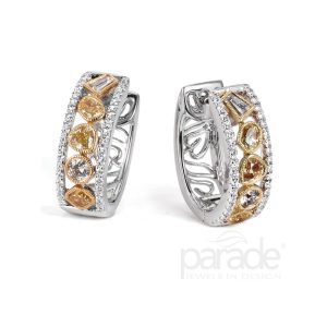Fancy Color Diamond Hoop Earrings