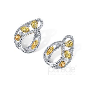Diamond Twist Hoop Earrings