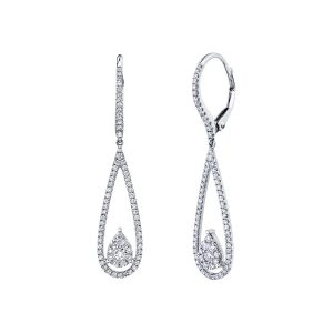 Teardrop Diamond Dangle Earrings
