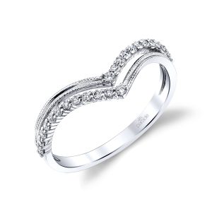 Diamond Milgrain Wedding Band