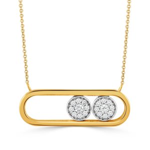 N11180TT-18K WHITE AND YELLOW GOLD DIAMOND NECKLACE