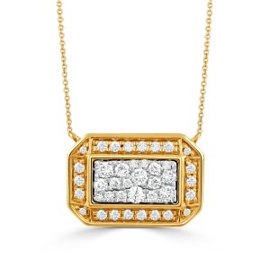 N12118TT-18K WHITE AND YELLOW GOLD DIAMOND NECKLACE