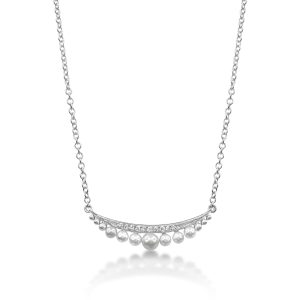 Pearl & Diamond Bar Necklace