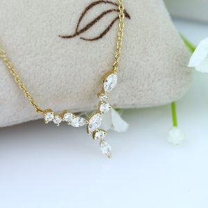 Marquise & Round Diamond Necklace