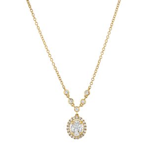 Oval Diamond Cluster Necklace