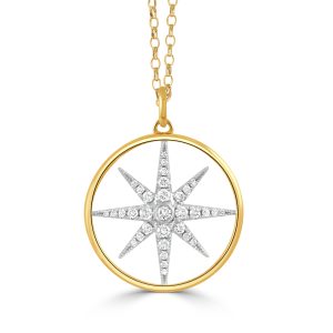 P10195TT-18K YELLOW AND WHITE GOLD DIAMOND PENDANT