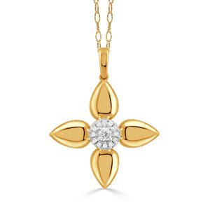 P11940TT-18K WHITE AND YELLOW GOLD DIAMOND PENDANT