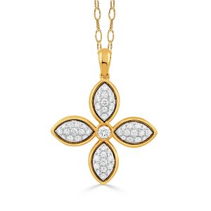 P11952TT-18K WHITE AND YELLOW GOLD DIAMOND PENDANT
