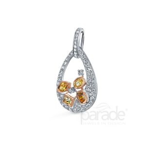 Fancy Color Diamond Milgrain Pendant