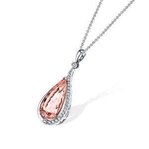 Pear-Shaped Morganite & Diamond Pendant