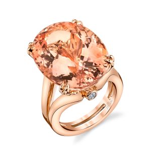 24.62 Carat Oval Morganite Band
