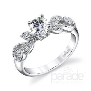 Diamond Milgrain Engagement Ring