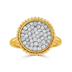 R11118TT-18K WHITE AND YELLOW GOLD DIAMOND RING