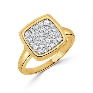 R11784TT-18K WHITE AND YELLOW GOLD DIAMOND RING