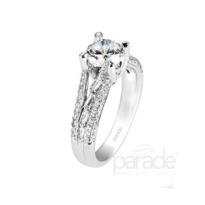 Round & Baguette Diamond Engagement Ring