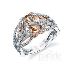 Cognac Diamond Engagement Ring