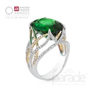 Tourmaline & Diamond Engagement Ring