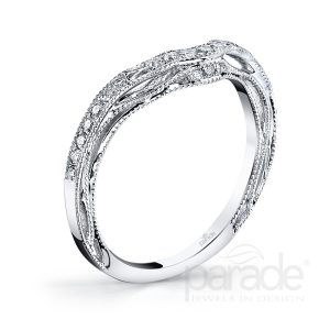 Diamond Milgrain Wedding Band