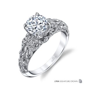 Marquise Diamond Milgrain Engagement Ring