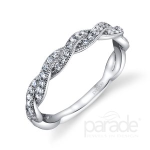 Diamond Milgrain Wedding Band
