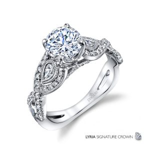 Pear-Shaped Diamond Twist Engagement Ring