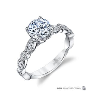 Marquise Diamond Milgrain Engagement Ring