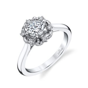 Diamond Halo Engagement Ring