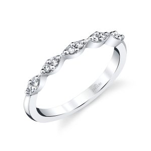 Diamond Geometric Wedding Band