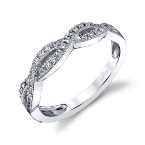 Diamond Milgrain Wedding Band
