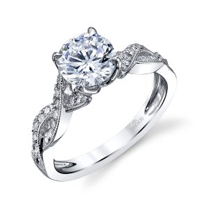 Diamond Milgrain Engagement Ring
