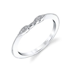 Diamond Milgrain Wedding Band