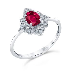 Ruby Art Deco Engagement Ring